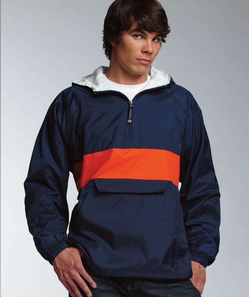 Charles River Apparel Style 9908 Classic Charles River Striped Pullover  with Lining and Zipper Front